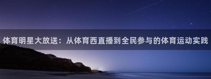 体育明星大放送：从体育西直播到全民参与的体育运动实践